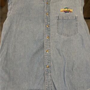 Universal Studios Florida Orlando Vintage Denim Long Sleeve Shirt Medium Cotton